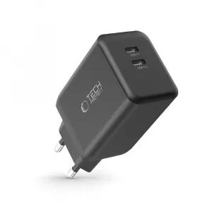 Tech-Protect NC45W GaN sieťová nabíjačka 2x USB-C 45W, čierna