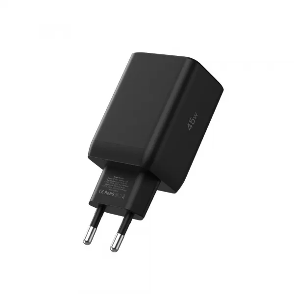 Tech-Protect NC45W GaN sieťová nabíjačka 2x USB-C 45W, čierna