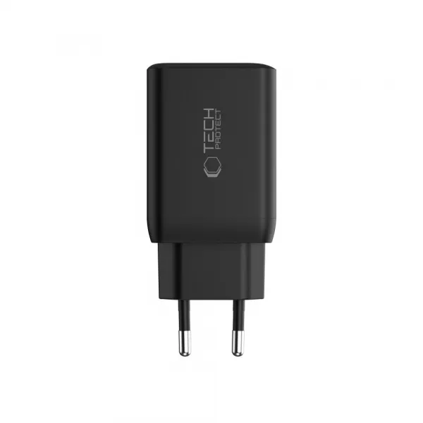 Tech-Protect NC45W GaN sieťová nabíjačka 2x USB-C 45W, čierna