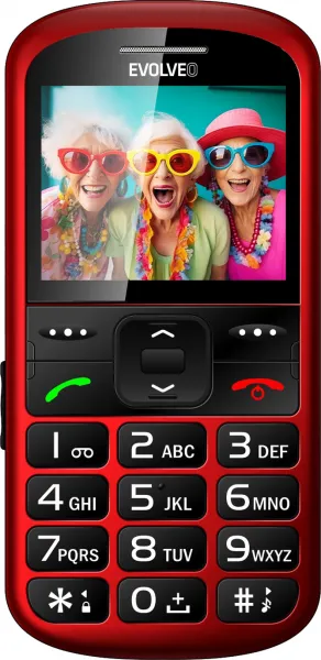 EVOLVEO EasyPhone XS, mobilný telefón pre seniorov, červený