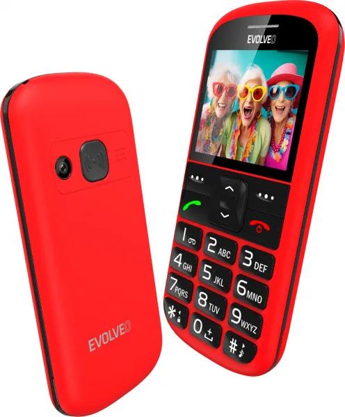 EVOLVEO EasyPhone XS, mobilný telefón pre seniorov, červený