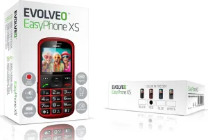EVOLVEO EasyPhone XS, mobilný telefón pre seniorov, červený