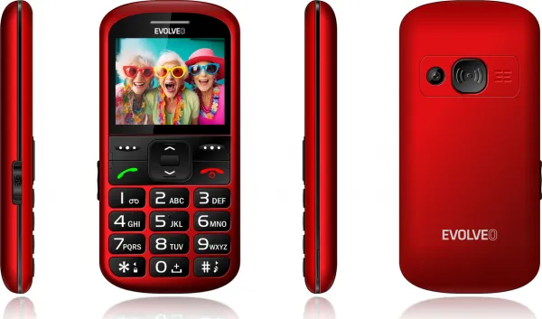 EVOLVEO EasyPhone XS, mobilný telefón pre seniorov, červený