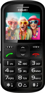 EVOLVEO EasyPhone XS, mobilný telefón pre seniorov, čierny