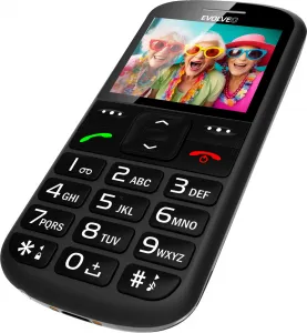 EVOLVEO EasyPhone XS, mobilný telefón pre seniorov, čierny