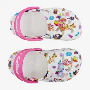 Dievčenské kroksy (rekreačná obuv) COQUI Little Frog Paw Patrol + Amulet K white light fuchsia