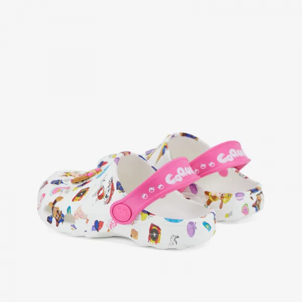 Dievčenské kroksy (rekreačná obuv) COQUI Little Frog Paw Patrol + Amulet K white light fuchsia