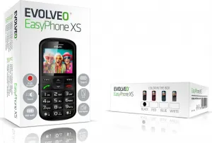 EVOLVEO EasyPhone XS, mobilný telefón pre seniorov, čierny