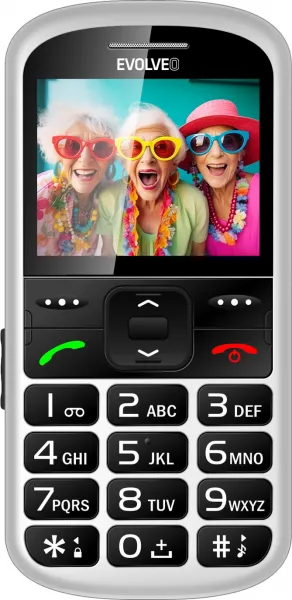 EVOLVEO EasyPhone XS, mobilný telefón pre seniorov, biely