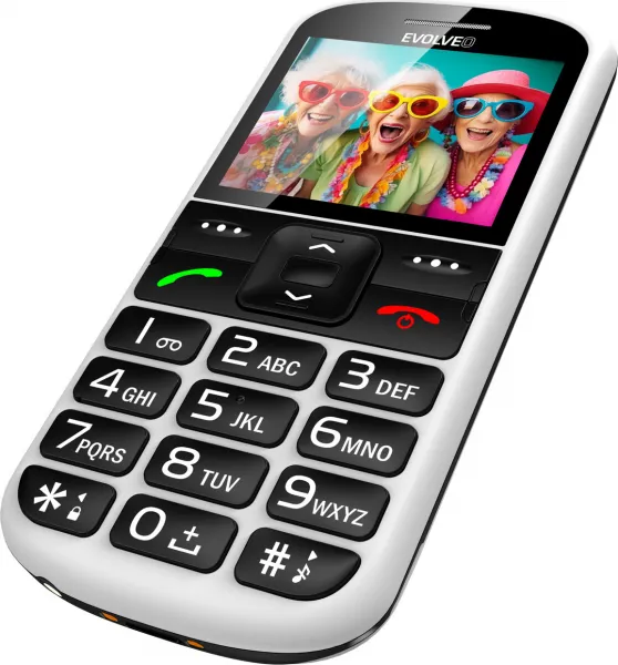 EVOLVEO EasyPhone XS, mobilný telefón pre seniorov, biely