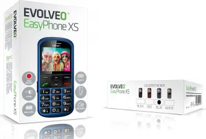 EVOLVEO EasyPhone XS, mobilný telefón pre seniorov, modrý