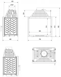 Kratki Amelia DECO 21 kW - krbová vložka rovná AMELIA/DECO