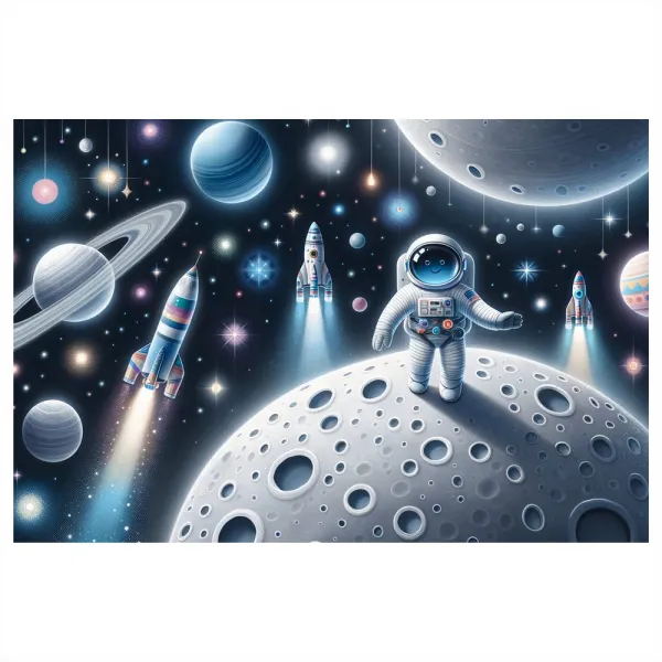 Obraz detský astrounaut na Mesiaci