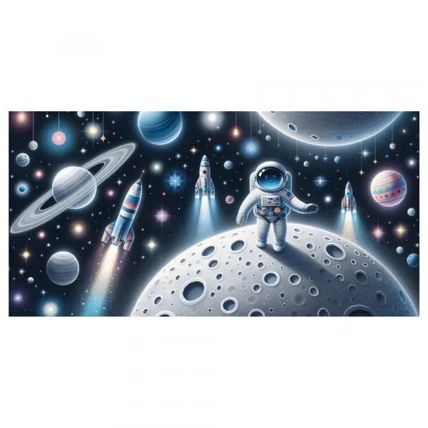 Obraz kozmonaut medzi planétami