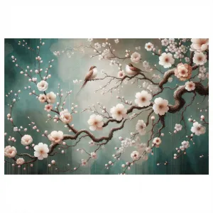 Obraz vtáčiky na vetve sakury
