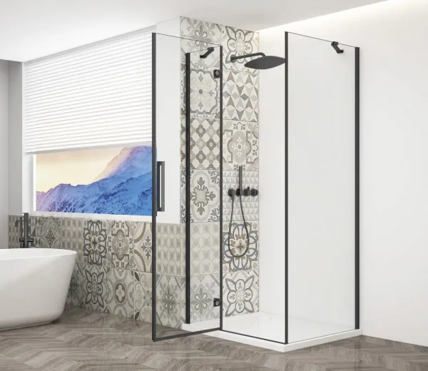 GELCO - TRINITY BLACK štvorcový kút 800x800 ľavý, číre sklo, GT5680-80CL-B GT5680-80CL-B