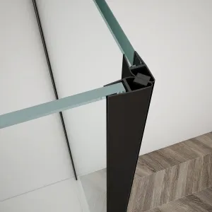 GELCO - TRINITY BLACK štvorcový kút 800x800 ľavý, matné sklo, GT5680-80ML-B GT5680-80ML-B