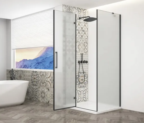 GELCO - TRINITY BLACK štvorcový kút 800x800 ľavý, matné sklo, GT5680-80ML-B GT5680-80ML-B
