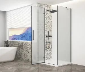 GELCO - TRINITY BLACK štvorcový kút 800x800 ľavý, matné sklo, GT5680-80ML-B GT5680-80ML-B