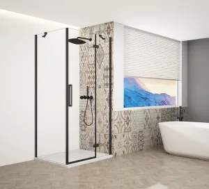GELCO - TRINITY BLACK štvorcový kút 800x800 pravý, číre sklo, GT5680-80CR-B GT5680-80CR-B
