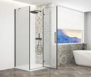 GELCO - TRINITY BLACK štvorcový kút 800x800 pravý, matné sklo, GT5680-80MR-B GT5680-80MR-B