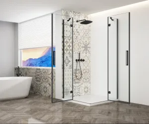 GELCO - TRINITY BLACK štvorcový kút 800x800 rohový vstup, číre sklo, GT2280-80C-B GT2280-80C-B