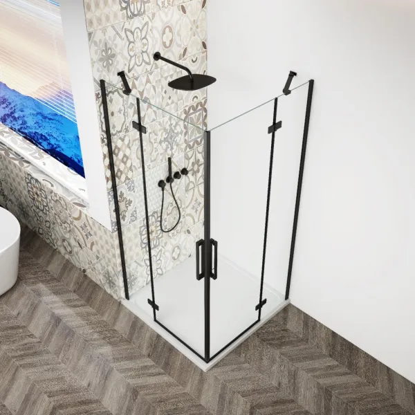 GELCO - TRINITY BLACK štvorcový kút 800x800 rohový vstup, číre sklo, GT2280-80C-B GT2280-80C-B
