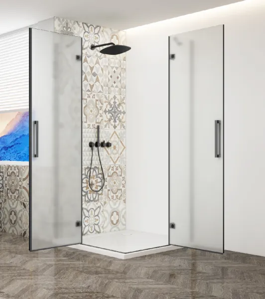 GELCO - TRINITY BLACK štvorcový kút 1000x1000 rohový vstup, matné sklo, GT2210-10M-B GT2210-10M-B