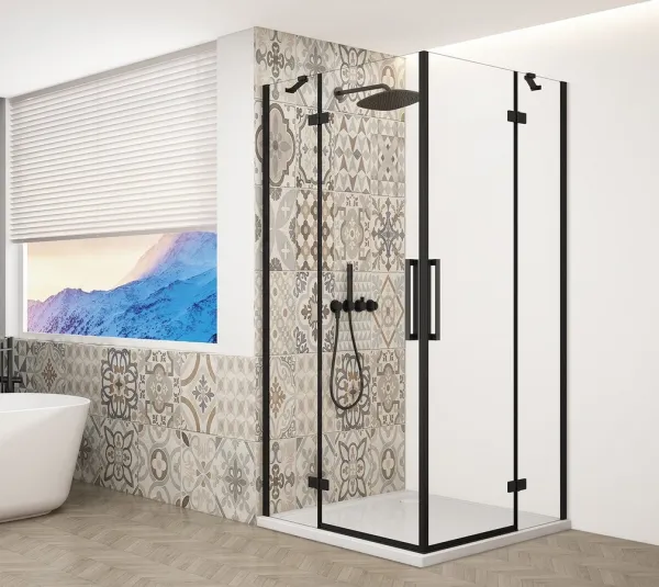 GELCO - TRINITY BLACK štvorcový kút 800x800 rohový vstup, číre sklo, GT2280-80C-B GT2280-80C-B