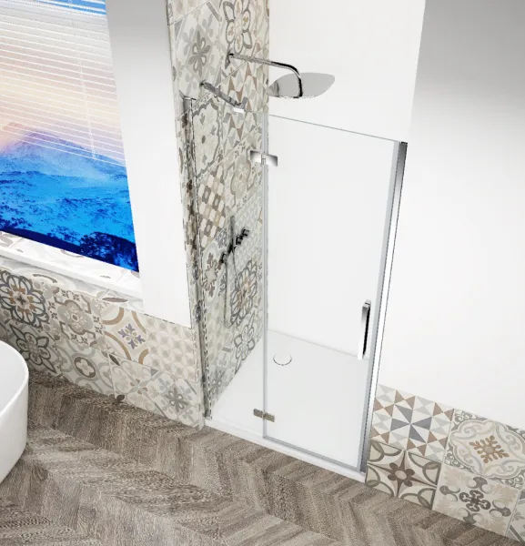 GELCO TRINITY CHROM dvere do niky ľavé, 800 číre sklo, GT1280CL-CH GT1280CL-CH