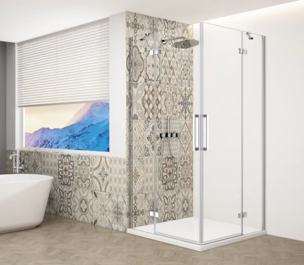 GELCO TRINITY CHROM štvorcový kút 800x800 rohový vstup, číre sklo, GT2280-80C-CH GT2280-80C-CH