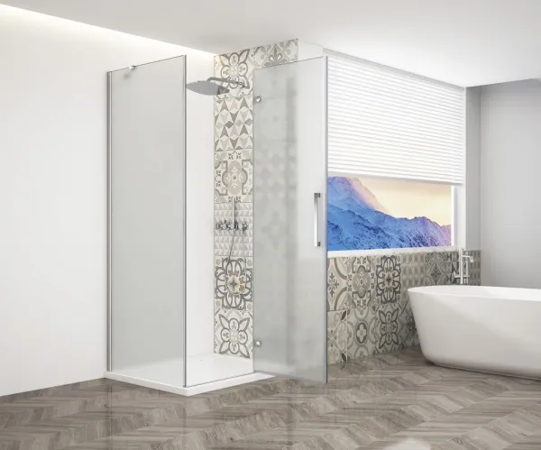GELCO TRINITY CHROM štvorcový kút 800x800 pravý, matné sklo, GT5680-80MR-CH GT5680-80MR-CH