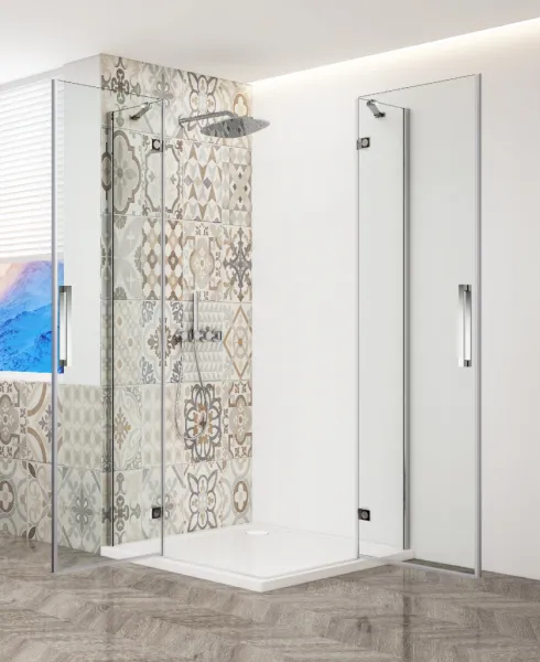 GELCO TRINITY CHROM štvorcový kút 800x800 rohový vstup, číre sklo, GT2280-80C-CH GT2280-80C-CH