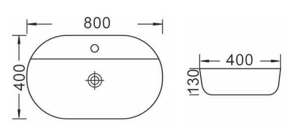 HOPA - Umývadlo TRONTO - na dosku 80×40×13 cm OLKZT3048A