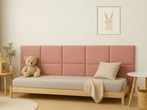 Obdĺžnikové čalúnené panely na stenu VELVET Zvoľte farbu: Žltá, Zvoľte rozmer: 30x40 cm, Uchytenie na stenu: So samolepiacim suchým zipsom