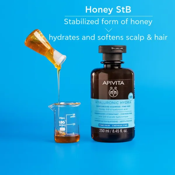 Apivita Hyaluronic Hydra Fine Hair Moisturizing Shampoo hydratačný šampón pre jemné vlasy 250 ml