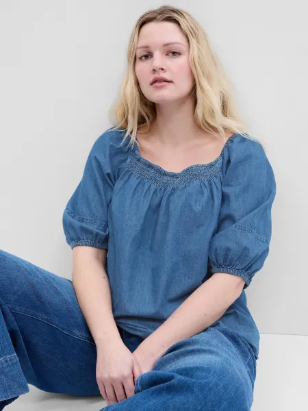 Modrá dámska rifľová halenka GAP