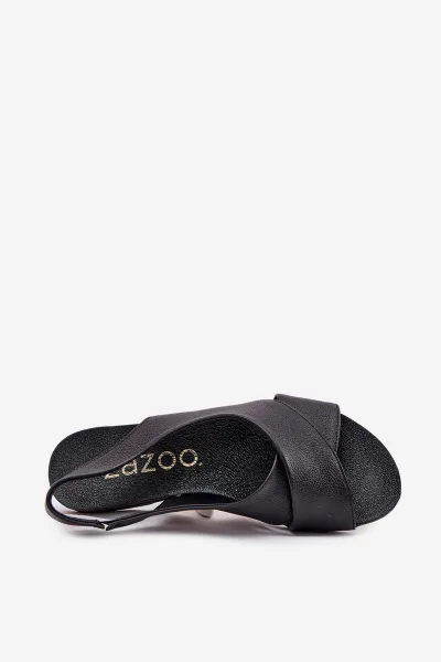 Dámske kožené sandále čierne Zazoo 40407