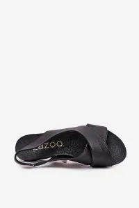 Dámske kožené sandále čierne Zazoo 40407