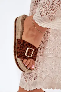 Boto Dámske Sandále Na Platforme So Zlatou Prackou Leopard Selira