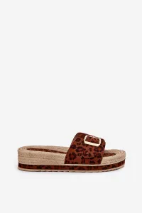 Boto Dámske Sandále Na Platforme So Zlatou Prackou Leopard Selira