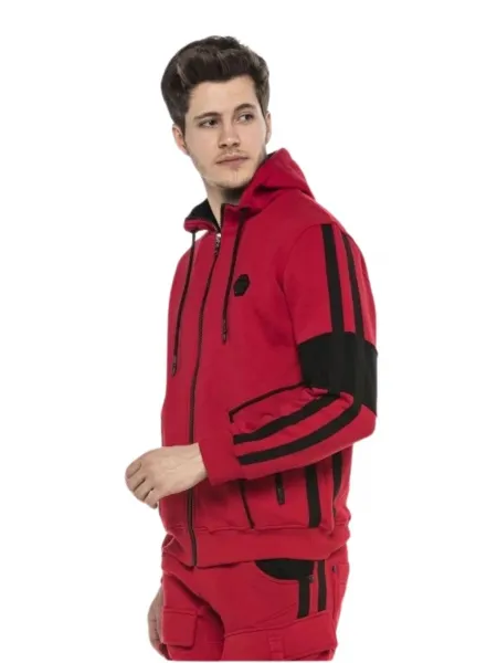 Pánska mikina CIPO & BAXX CL387 RED Farba: Červená, Konfekčná veľkosť: M