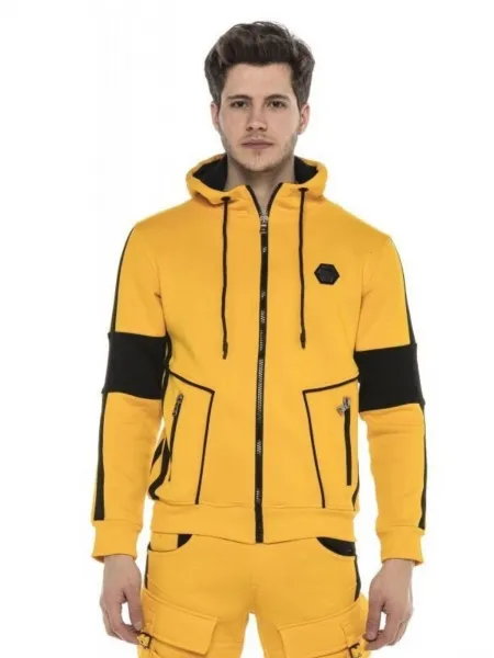 Pánska mikina CIPO & BAXX CL387 YELLOW Farba: Žltá, Konfekčná veľkosť: L