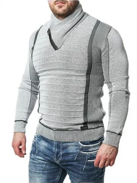 Pánsky sveter CIPO & BAXX CP227 GREY Farba: Sivá, Konfekčná veľkosť: S