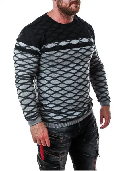 Pánsky sveter CIPO & BAXX CP228 GREY Farba: Sivá, Konfekčná veľkosť: M