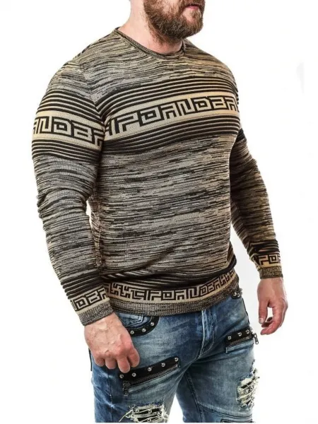 Pánsky sveter CIPO & BAXX CP244 CAMEL Farba: Hnedá, Konfekčná veľkosť: M