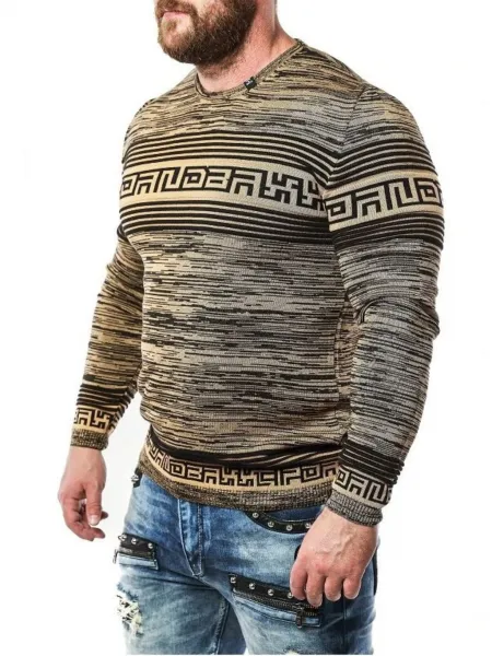 Pánsky sveter CIPO & BAXX CP244 CAMEL Farba: Hnedá, Konfekčná veľkosť: M