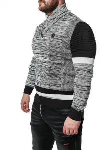 Pánsky sveter CIPO & BAXX CP250 BLACK-GREY Farba: Sivá, Konfekčná veľkosť: XXL