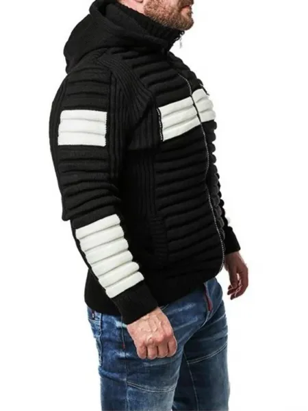 Pánsky sveter CIPO & BAXX CP254 BLACK-WHITE Farba: Čierna, Konfekčná veľkosť: S