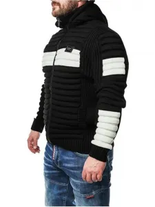 Pánsky sveter CIPO & BAXX CP254 BLACK-WHITE Farba: Čierna, Konfekčná veľkosť: S